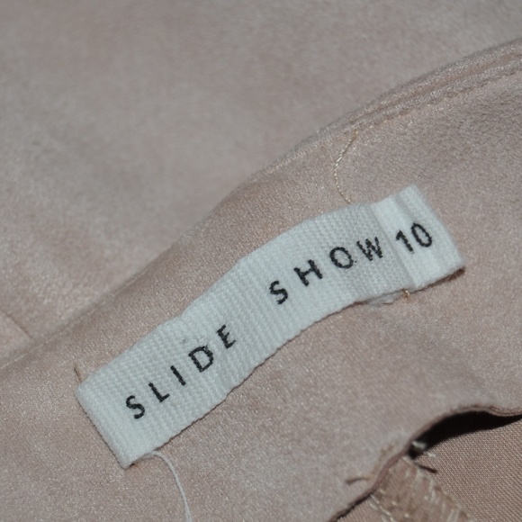 SLIDE SHOW Blush Faux Suede Wrap Skort Short sz 10 - Picture 5 of 7